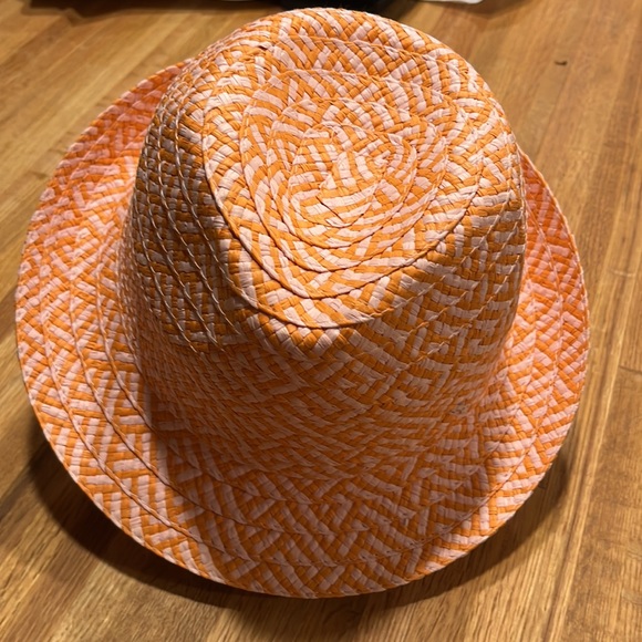 Pink and orange woven hat - Picture 2 of 3